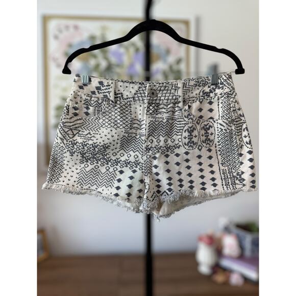 Bullhead Denim Co. Junior's High Rise Patterned Shortie Shorts Size 9 - Picture 1 of 7